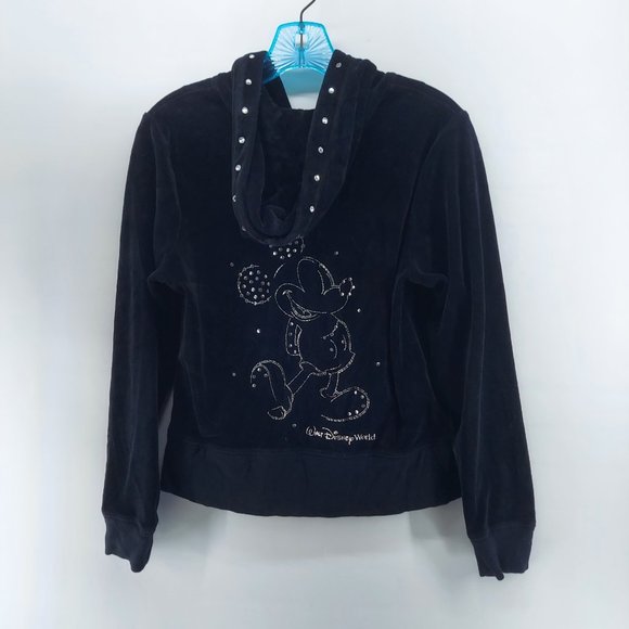Disney Parks Mickey Mouse Velour Hoodie size small - Picture 2 of 8